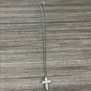 Lia Sophia Silver Cross Necklace with adjustable chain